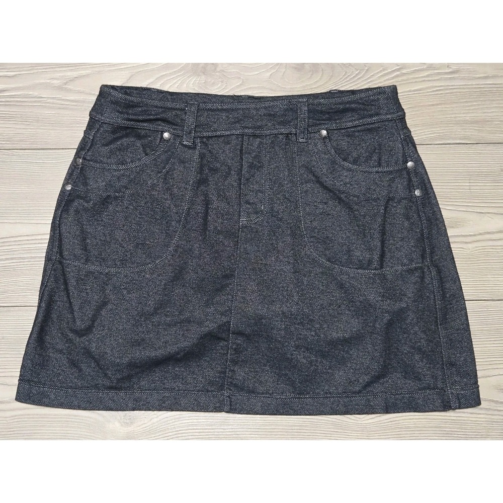 Athleta Bettona Denim Look Stretch Skort Skirt Black Womens Size Small
